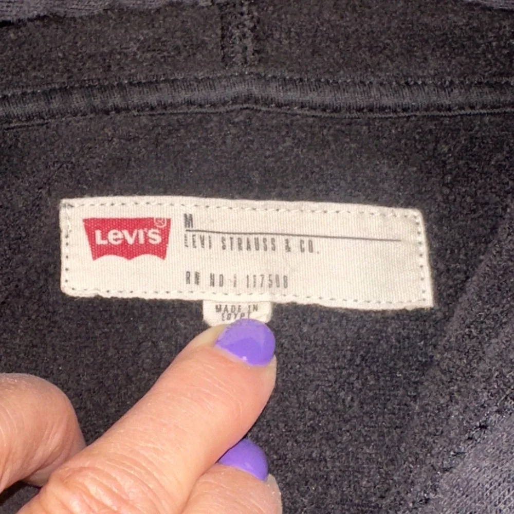 Levis Mens Graphic Hoodie Black Tonal Box Logo Fleece Sweatshirt Medium KEH-3LGL
